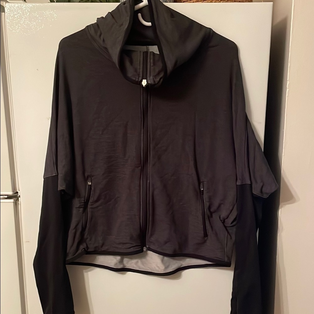 Nike Dri Fit Large‎ Black Bomber Zip Up Streamlined Athletic Design